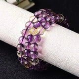 Ametrine Yellow Purple Bracelet 8mm Charms Gemstone Crystal Bracelet