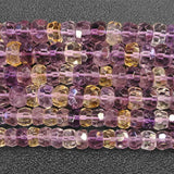 Natural Ametrines Beads Faceted Rondelle Heishi Spacer 15''