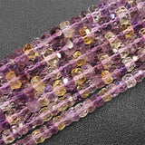 Natural Ametrines Beads Faceted Rondelle Heishi Spacer 15''