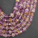 Natural Ametrines Beads Faceted Rondelle Heishi Spacer 15''