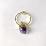 Purple Druzy Pendant Necklace, Natural Amethyst Quartz Pointed Gemstone Jewelry