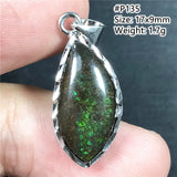 Natural Ammonite Ammolite Pendant Jewelry Healing Luck Gift Crystal Silver