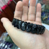 Natural Amphibole Arfvedsonite Stone Beads Bracelet