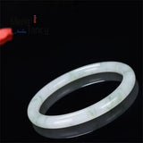 Ice-Glass Jadeite Jade Bangle with Floating Flowers Charms Fine Jewelry