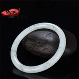 Ice-Glass Jadeite Jade Bangle with Floating Flowers Charms Fine Jewelry