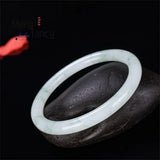 Ice-Glass Jadeite Jade Bangle with Floating Flowers Charms Fine Jewelry