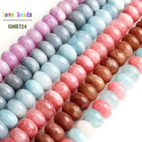 Angelite Rondelle Stone Beads Morganite Spacer Beads DIY Bracelet