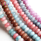 Angelite Rondelle Stone Beads Morganite Spacer Beads DIY Bracelet