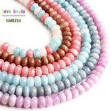 Angelite Rondelle Stone Beads Morganite Spacer Beads DIY Bracelet