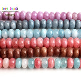 Angelite Rondelle Stone Beads Morganite Spacer Beads DIY Bracelet
