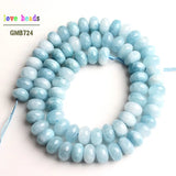Angelite Rondelle Stone Beads Morganite Spacer Beads DIY Bracelet