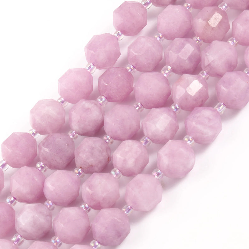 Natural Angelite Stone Faceted Sharp Column Beads 15''