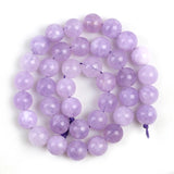 Angelite Stone Light Purple Round Beads 15'' Strand