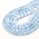 Angelite Stone Bicolor Smooth Round Spacer Bead 15''Strand