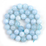 Angelite Stone Bicolor Smooth Round Spacer Bead 15''Strand