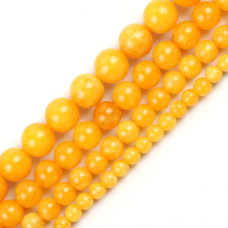 Natural Angelite Stone Yellow Beads 4/6/8/10mm