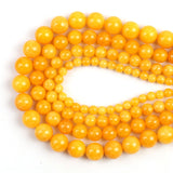 Natural Angelite Stone Yellow Beads 4/6/8/10mm