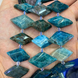 Apatite Malachite Sodalite Stone Beads 15'' Rhombus Square DIY Loose Beads