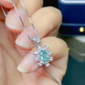 Natural Apatite Jewelry Set, Paraiba Gemstone, S925 Sterling Silver