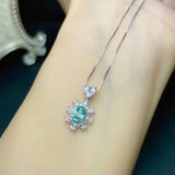 Natural Apatite Jewelry Set, Paraiba Gemstone, S925 Sterling Silver