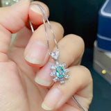 Natural Apatite Jewelry Set, Paraiba Gemstone, S925 Sterling Silver