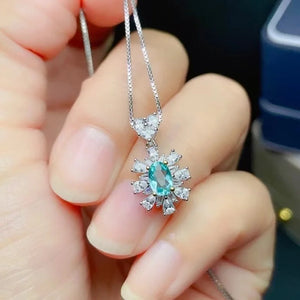 Natural Apatite Jewelry Set, Paraiba Gemstone, S925 Sterling Silver