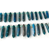 Apatite Stone Beads 15'' Crystal Point Shape DIY Loose Beads