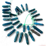 Apatite Stone Beads 15'' Crystal Point Shape DIY Loose Beads