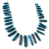 Apatite Stone Beads 15'' Crystal Point Shape DIY Loose Beads