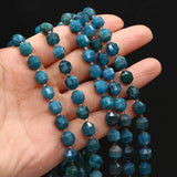Apatite Stone Beads Roundle Faceted Loose Spacer Beads 8mm
