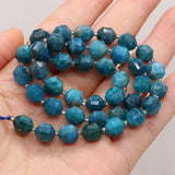 Apatite Stone Beads Roundle Faceted Loose Spacer Beads 8mm