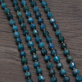 Apatite Stone Beads Roundle Faceted Loose Spacer Beads 8mm