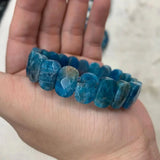 Apatite Stone Beads Bracelet Gemstone Bangle