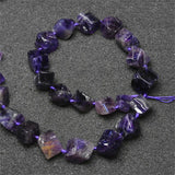 Cube Purple Amethysts Beads For Jewelry Making 15''