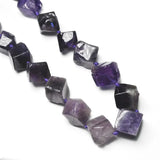 Cube Purple Amethysts Beads For Jewelry Making 15''