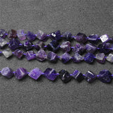 Cube Purple Amethysts Beads For Jewelry Making 15''