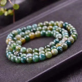 3-Circle Multi-Layer Aqua Grass Agate Bracelet for Women