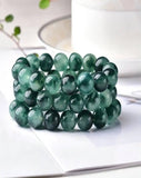3-Circle Multi-Layer Aqua Grass Agate Bracelet for Women