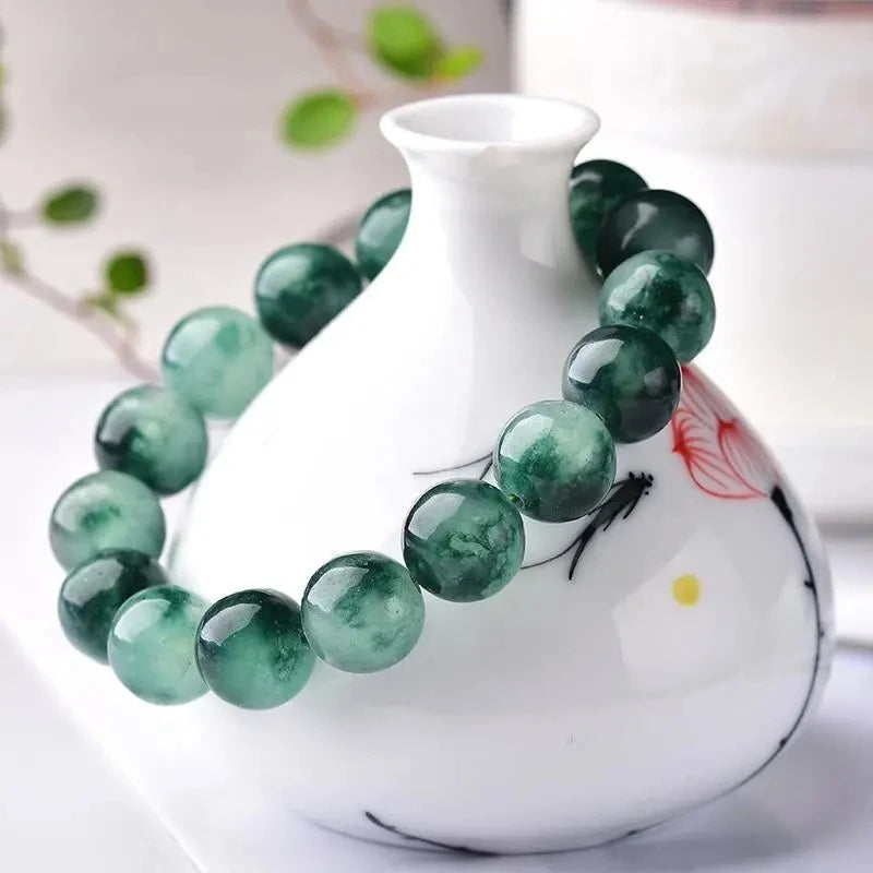 3-Circle Multi-Layer Aqua Grass Agate Bracelet for Women