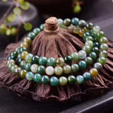 3-Circle Multi-Layer Aqua Grass Agate Bracelet for Women