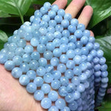 Natural Aquamarine Beads Stone 6-10mm Round Smooth Kunzite Gem