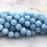Natural Aquamarine Beads Stone 6-10mm Round Smooth Kunzite Gem