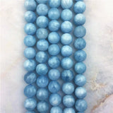 Natural Aquamarine Beads Stone 6-10mm Round Smooth Kunzite Gem