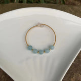 Aquamarine Bracelet Crystal Bangle Gem Stone Jewelry Healing