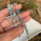 Natural Aquamarine Bracelet Beads Gemstone Jewelry Bracelets