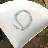 Natural Aquamarine Bracelet Beads Gemstone Jewelry Bracelets