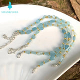 Natural Aquamarine Bracelet Beads Gemstone Jewelry Bracelets