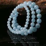 Aquamarine Bracelet 6 8 10mm Beads for Men Women