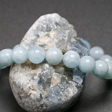 Aquamarine Single Circle Bracelet 6 8 10mm Beads
