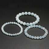 Aquamarine Single Circle Bracelet 6 8 10mm Beads